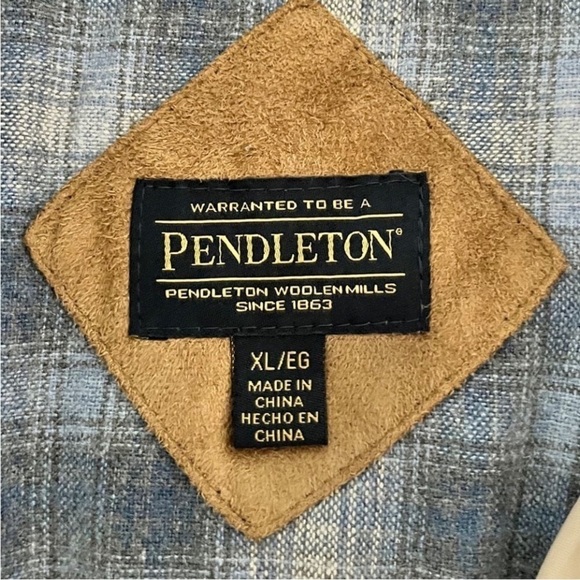Pendleton Beige deep pile Sherpa fleece plaid accent full zip cozy warm jacket - Picture 3 of 9